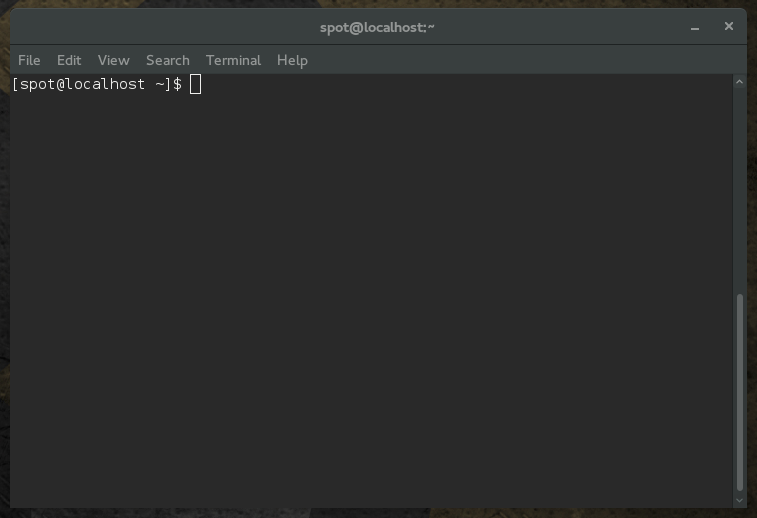 GNOME terminal, user in home directory